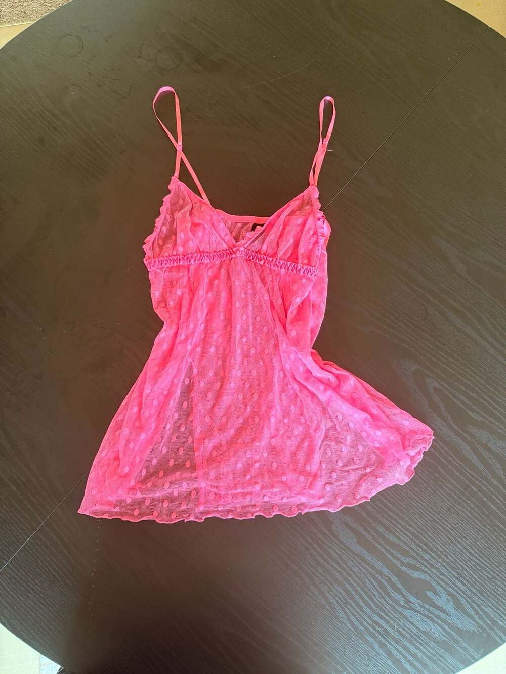 Smart & Sexy Sleepwear Hot Pink Swiss Dot Babydoll Chemise Lingerie